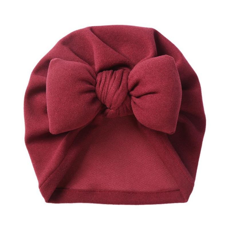 New Autumn and Winter Imitation Cashmere Baby Pullover Hat Filled with Cotton Bow Children's Hat Baby Fontanelle Tire Cap