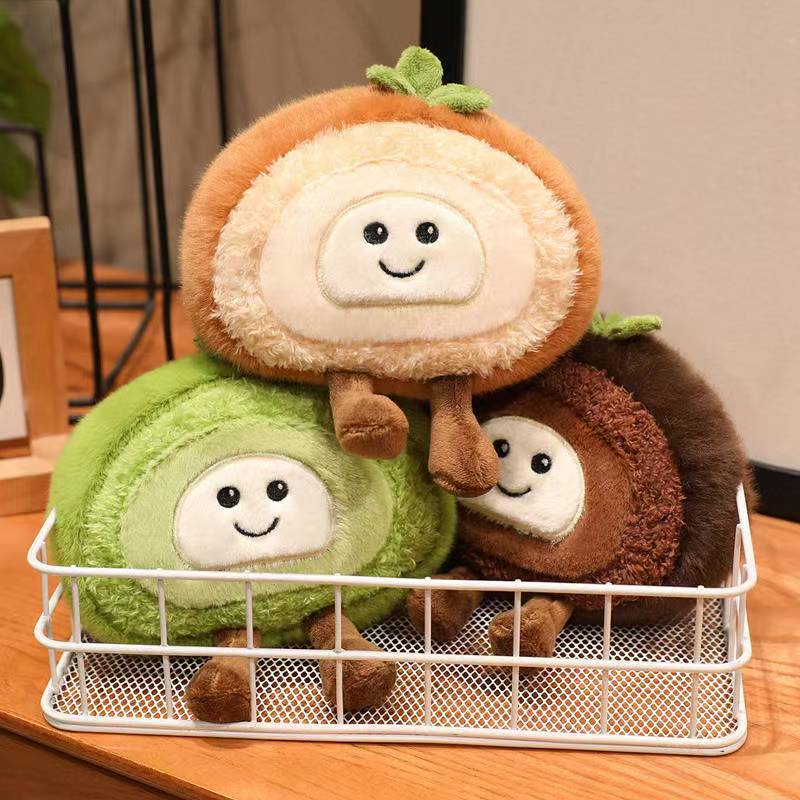 Latest Swiss Roll Cake Doll Kawaii Stuffed Plush Toy Handmade Doll Cartoon Anime Cute Children's Birthday Gift Fun Doll