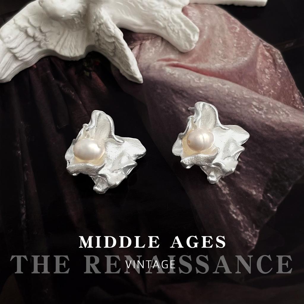 Серьги-пусеты из пресноводного жемчуга, геометрические, жидкие, неправильной формы, нишевые, для通勤, серьги в стиле ветра