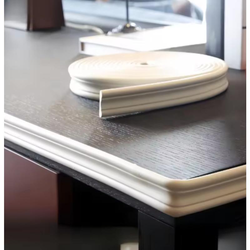 Striscia Decorativa Autoadesiva per Battiscopa, Linee Morbide in NBR, Striscia Decorativa per Bordi Piastrelle Paraspruzzi, Profilo Anticollisione, Adesivo Murale 3D, 5M
