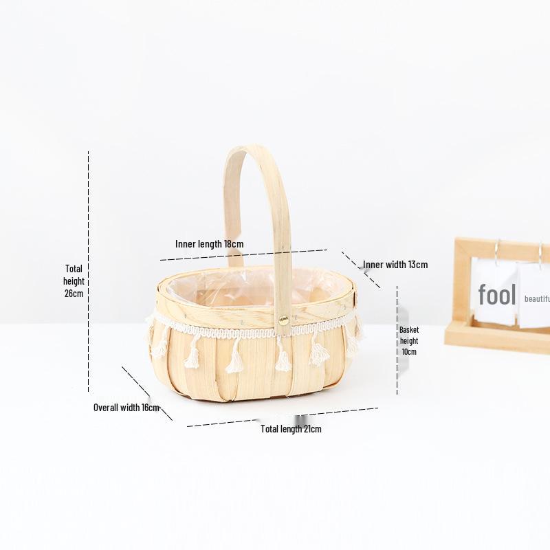Willow Woven Princess Handbag: Floral Basket, Wedding Gift, and Pastoral Flower Arrangement Souvenir