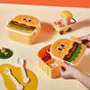 Food Grade Cartoon Bento Box Hamburger French Fries Leakproof Portable Lunch Box Divided Food Container Picnic