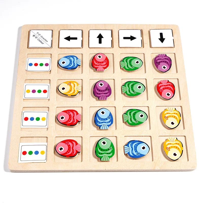 

Children s wooden wooden cognitive playset with colored arrows, focus, brain training Animal