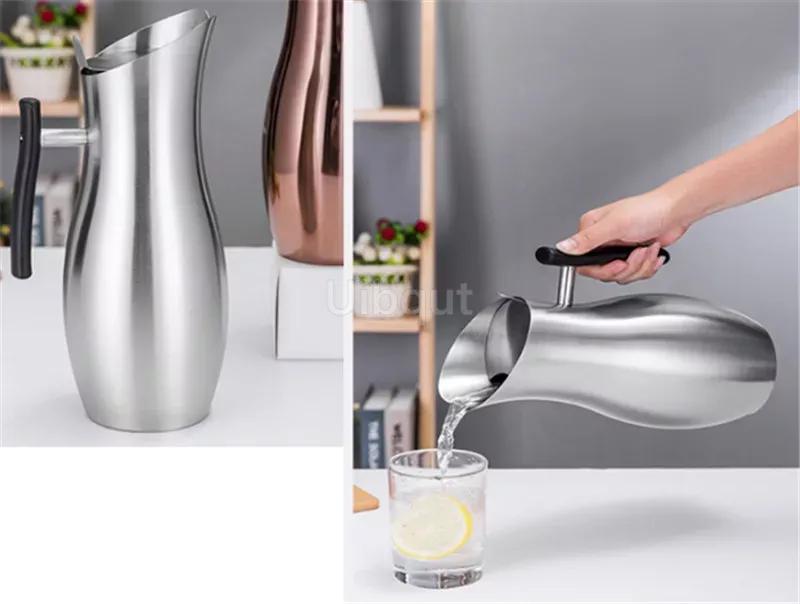 304 Stainless Steel Pot Cold Water Boiled Cup Pot Golden Gold Ice Cold Freeze Kettle BEER JAR Bar Fruit Juice Red Wine Divider