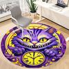 1pc Cat Clock Office Round Area Rug,  Mat Suitable For Office, Under Office Chairs Bedroom Living Room Home Decor, Room Deco