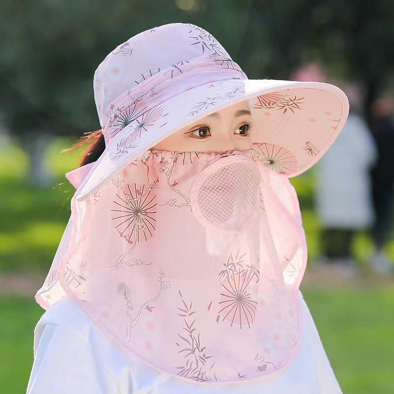 

Face covering outdoor sun hat hat women s summer tea picking UV protection thin work foldable sun hat хакі