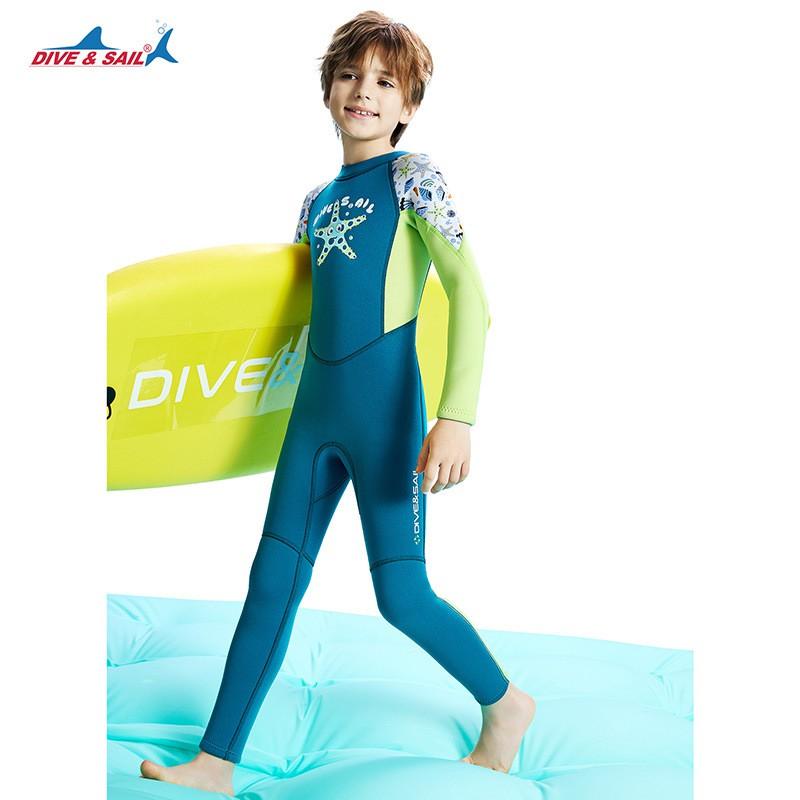 Diving Suit 2.5MM Children's Long-sleeved Warm One-piece Snorkeling Surfing Boys Swimsuit