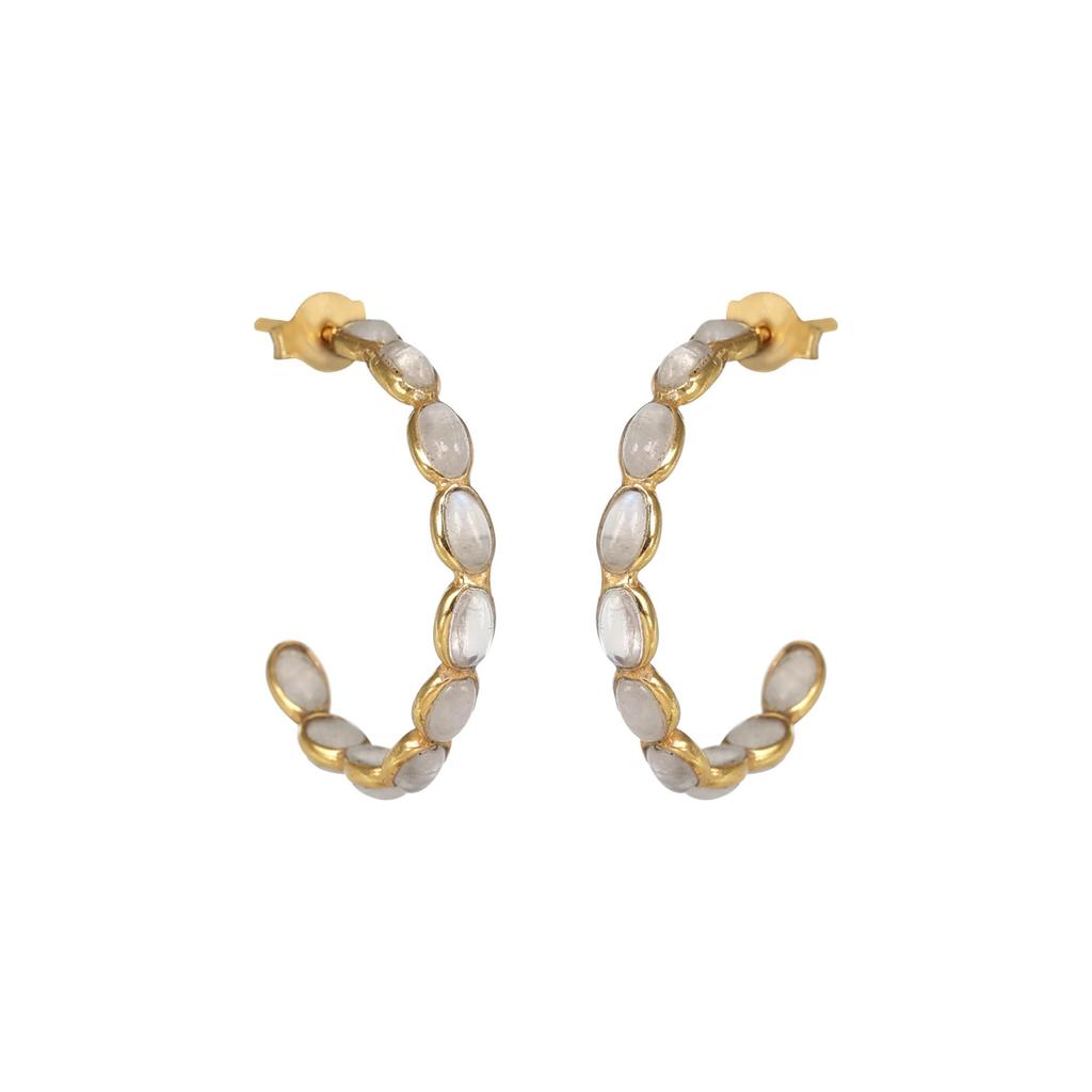 Sterling Silver Moonstone Earrings, Gold Plated Jewelry, June Birthstone Jewelry, Dainty Earrings