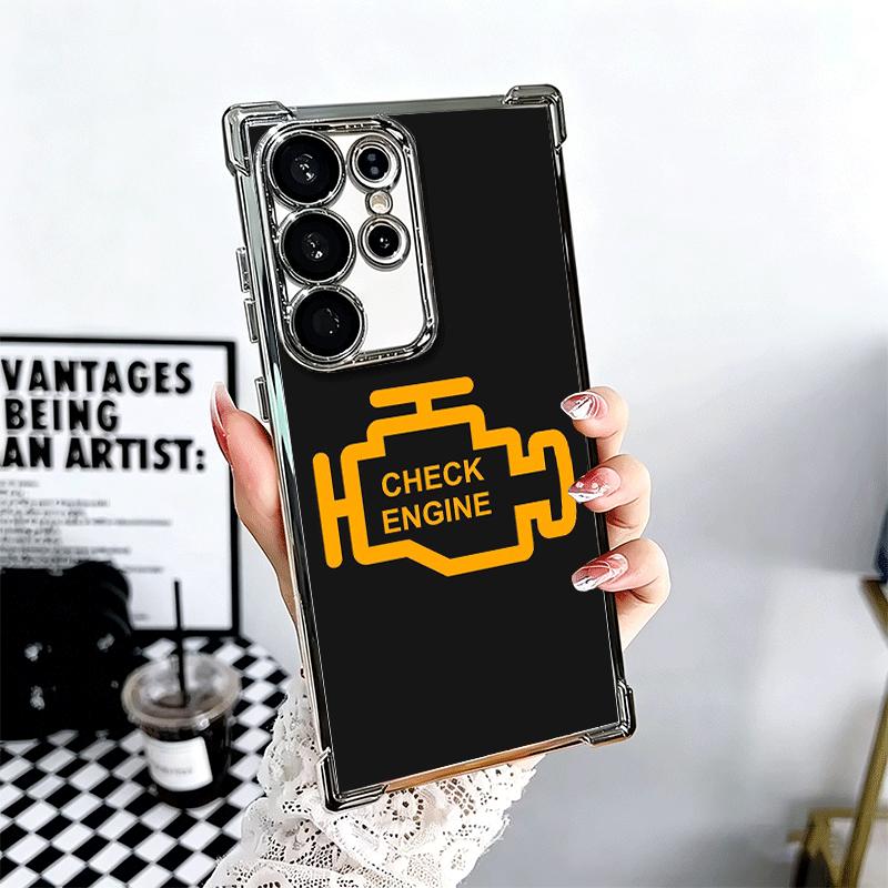 

Repair Check Engine Soft Phone Case For Samsung Galaxy S26 Ultra S25 Edge S24 FE S23 Plus S22 S21 + S20 Plating Anti-Fall Fundas Samsung S26 Ultra