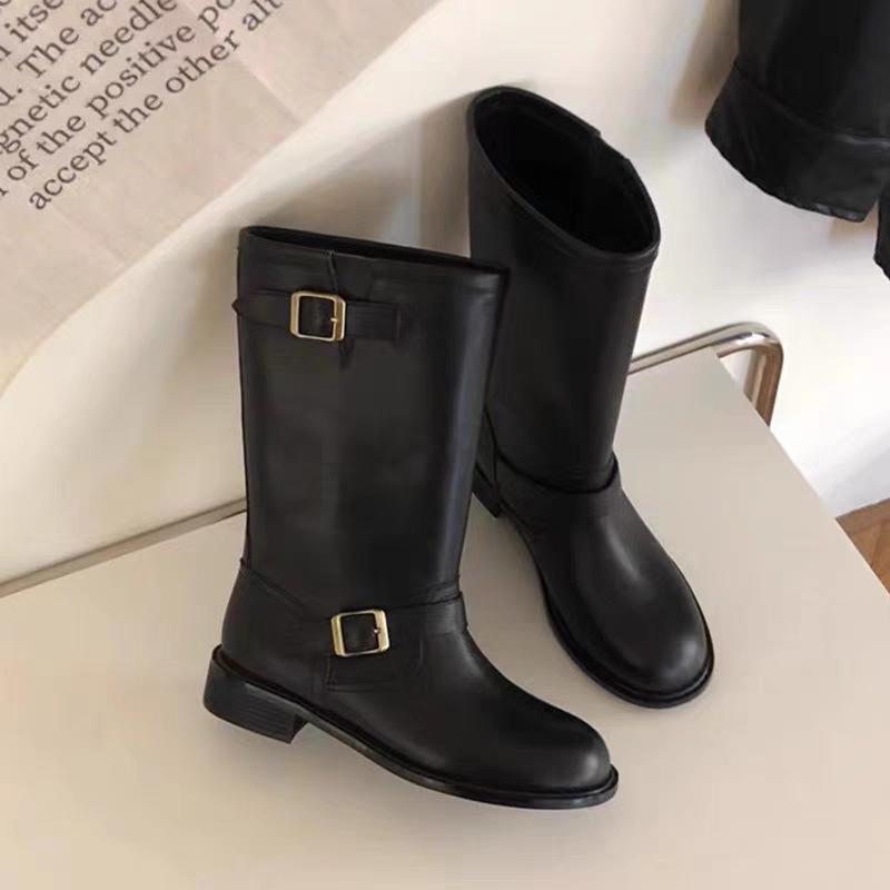 Medium Boots Children's Summer New Round Head Retro Knight Boots 2024 New Korean Version of Western Cowboy Boots Versatile