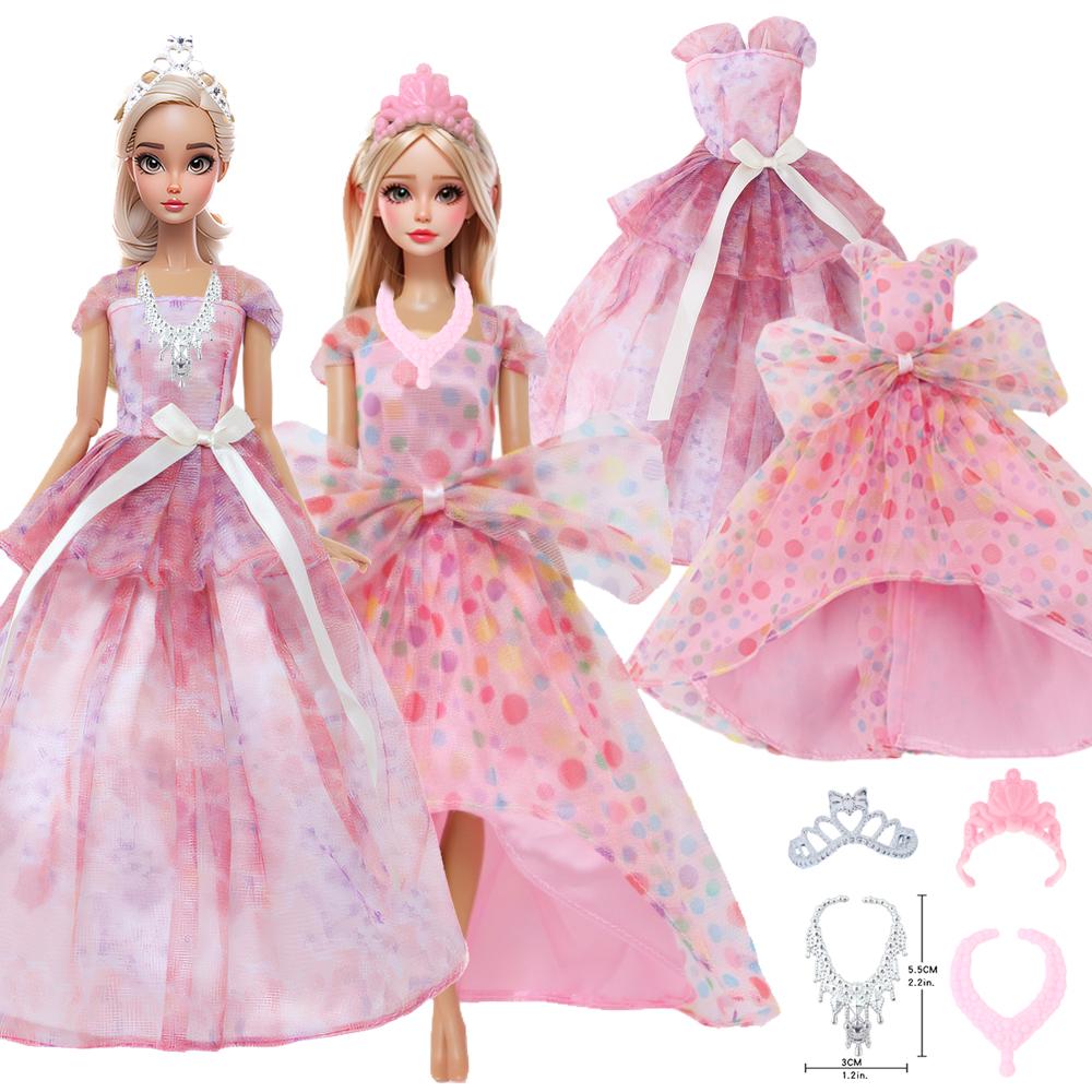 

Одежда для куклы из розовой серии для куклы 30 см, платья принцессы, наряды, обувь, ожерелье, сумки, детские аксессуары, игрушка, рождественский подарок на день рождения