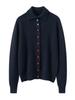 Cashmere Women's Polo Collar Cardigan - Autumn/Winter 2026 Versatile Loose Slimming Outerwear