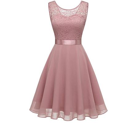 Frauen Elegante Spitze Sexy Spleißen Schlank Temperament Boden Kleid Abend Party