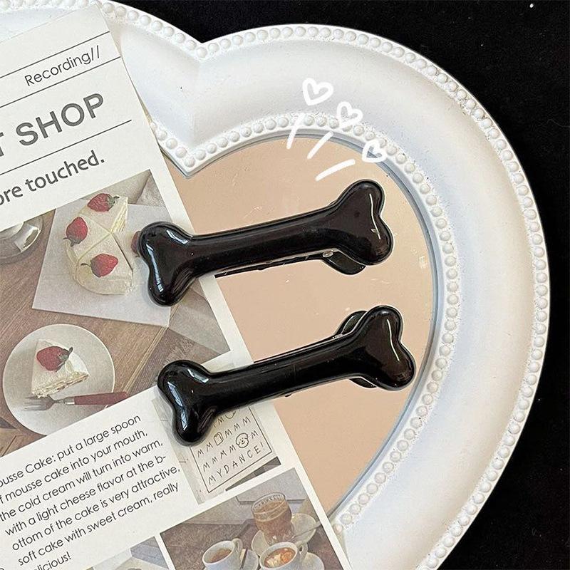 2Pcs Bone Hairpins Fashion Lovely Women Gril Headwear Barrettes Vivid Dog Bone Hair Clips Side Hair Pin Hair Accessories