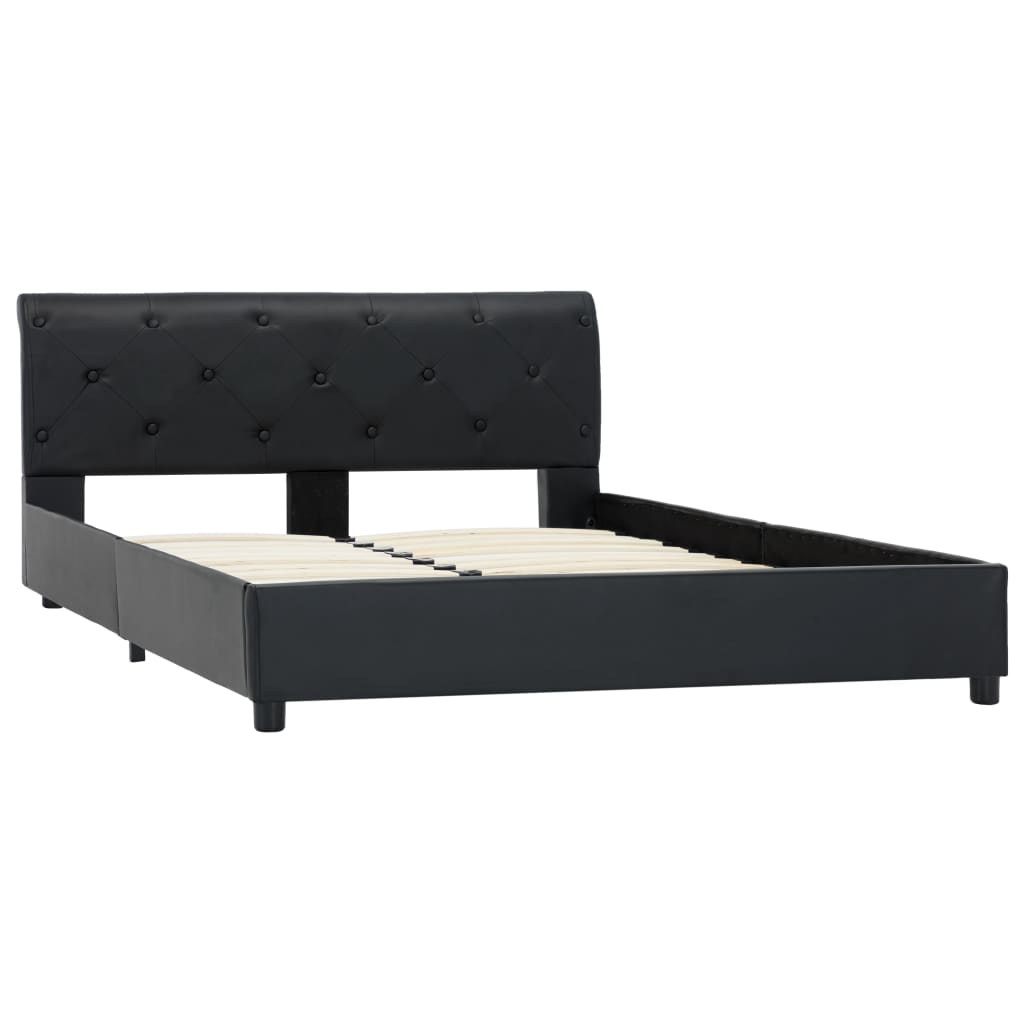Black Faux Leather Bed Frame 120 x 200 cm