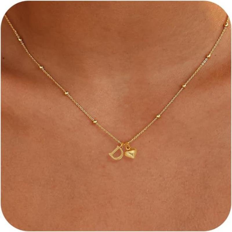 Fashion Luxurious Style 26 Letter Heart Necklace - Gold Plated - Simple and Versatile Women's Necklace