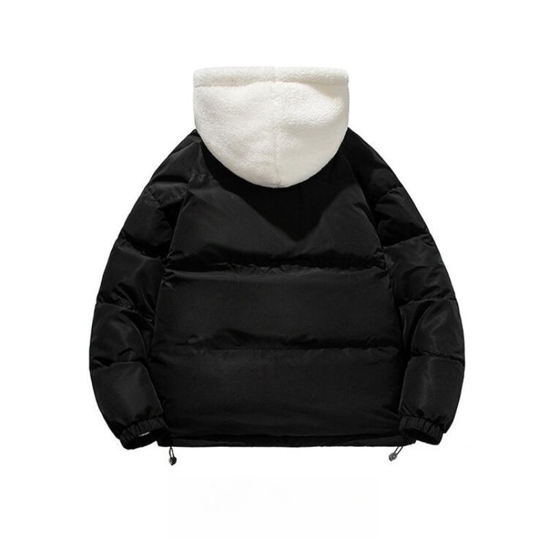 Fake Two-piece Cotton Clothing Men's Winter Trend Hooded Cotton Jacket Loose Couple Lamb's Wool Cotton Jacket Fashion Casual Jacket