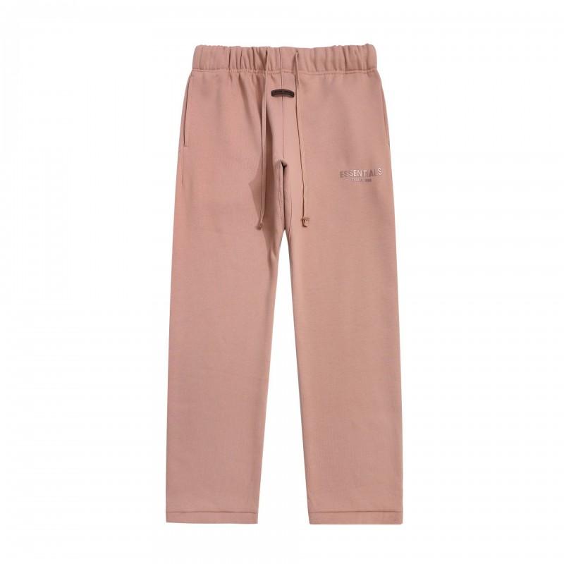 Essentials Wide Leg Sweatpants In Dusty Pink Cotton Blend Loose Fit Casual Pants Men Women