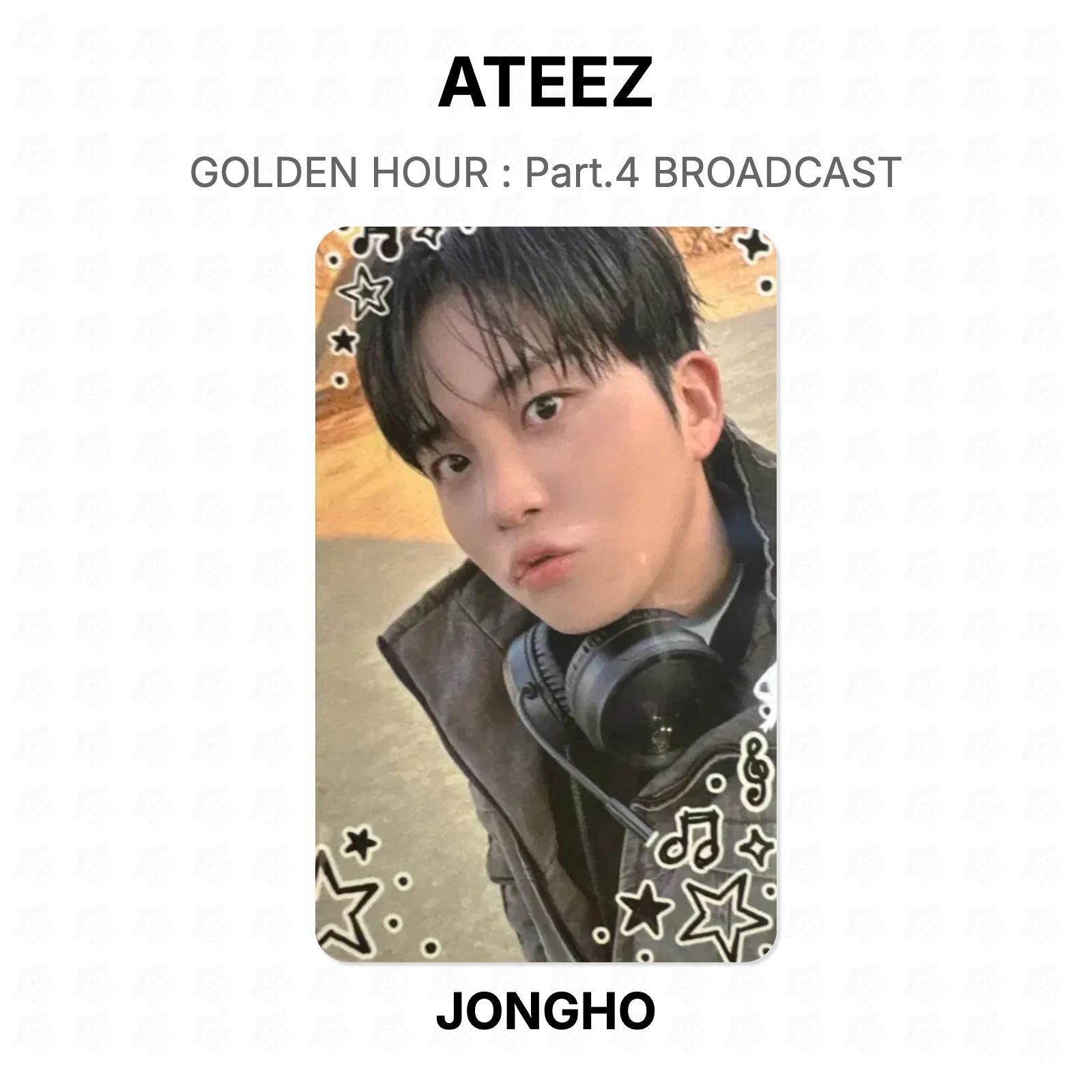 ЗОЛОТОЙ ЧАС ATEEZ : Часть 4 ОФИЦИАЛЬНАЯ ФОТОКАРТОЧКА BROADCAST JONGHO