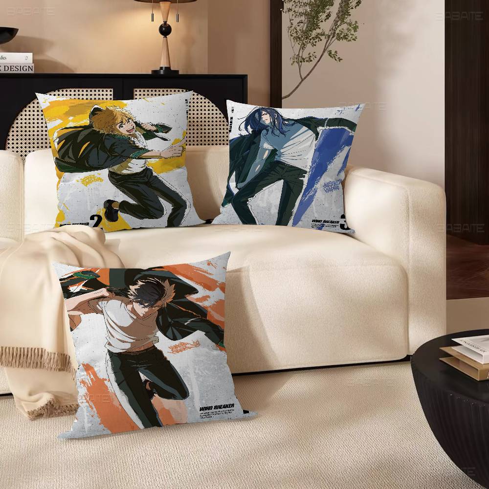 Japanese Anime Wind Breaker Cushion Cover Pillow Cover Decor Pillowcase Printed Cushion Case For Couch