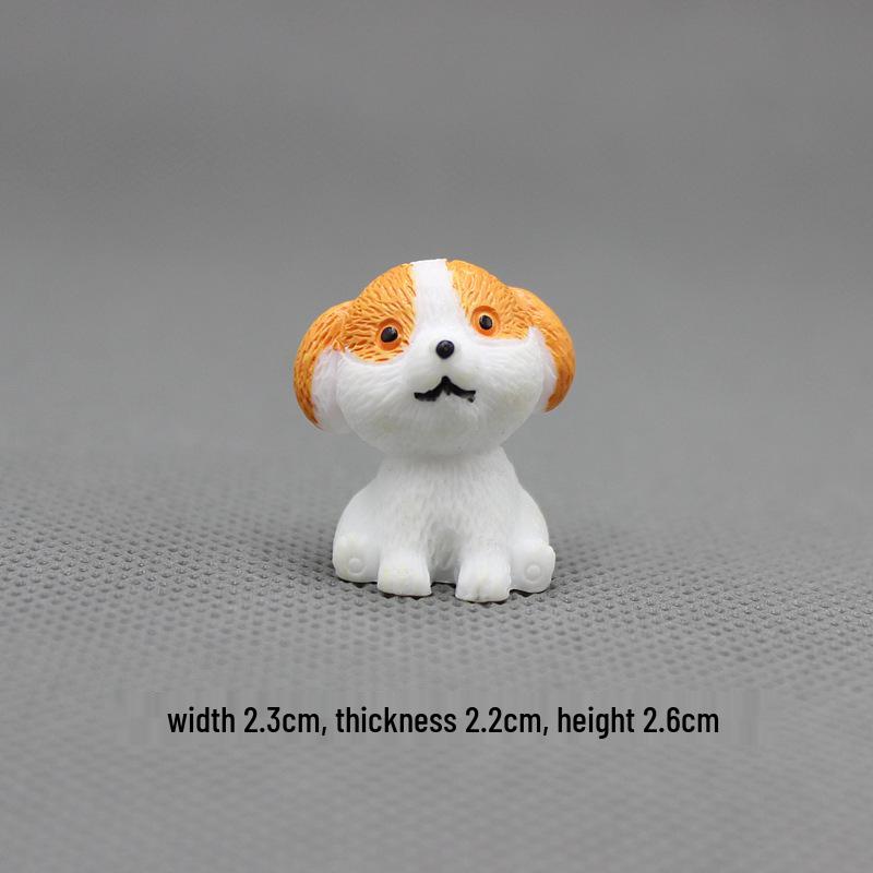 Entzückende Mini-Resin-Welpenfiguren - Pomeranian, Teddy, Bulldogge, Shar-Pei-Modelle - Kleine Ornamente für das kognitive Lernen von Kindern