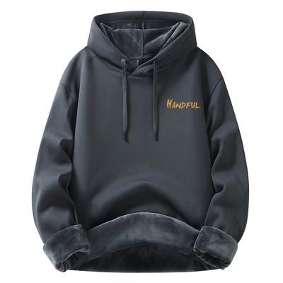 Modieuze herenhoodie herfst en winter nieuw katoen verdikt losse jas top trui