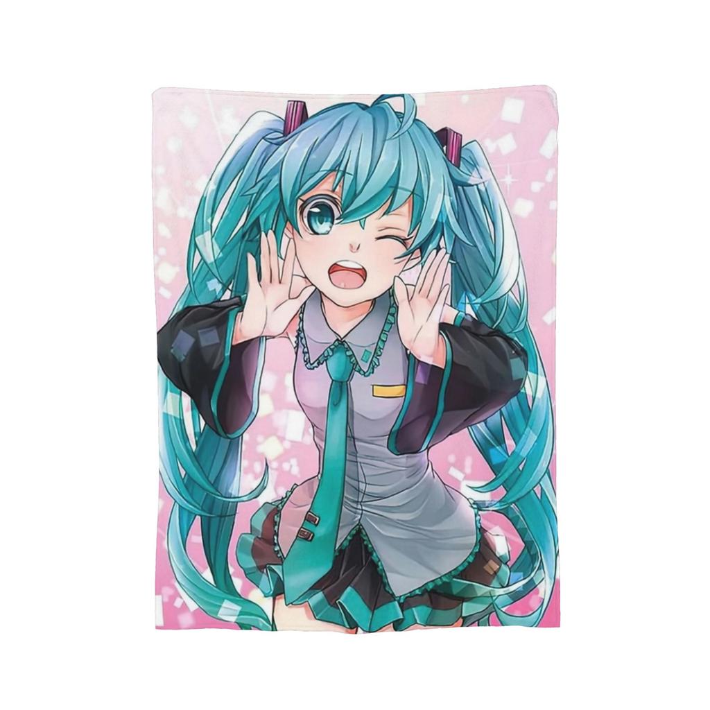 Hatsunes Mikus Anime Blanket Cover Fleece Lightweight Thin Throw Blankets for Bedding Couch Bedroom Quilt