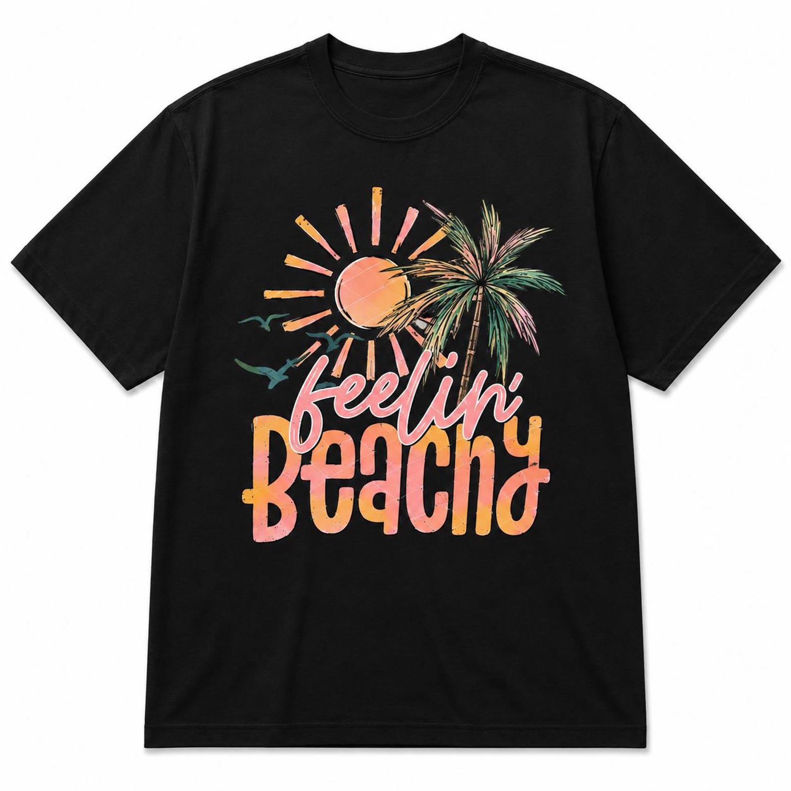 Beachy Graphic Tee, Vintage Summer Shirt, Palm Tree Retro Vacation Tee 2XL