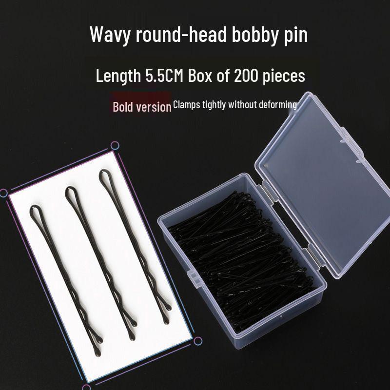 Black U-Shaped Hairpin Clip for Thick Hair - Bun Fixation Hair Accessory