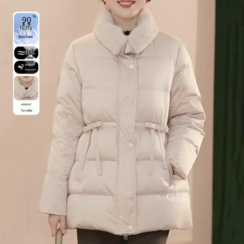 

JIANHU 2025 Women s Fur Collar Down Jacket XL