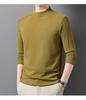 Men's Thickened Warm Long-Sleeve Hoodie, 2025: Half-High Collar, Double-Sided German Fleece, Self-Heating Solid Color Base Layer