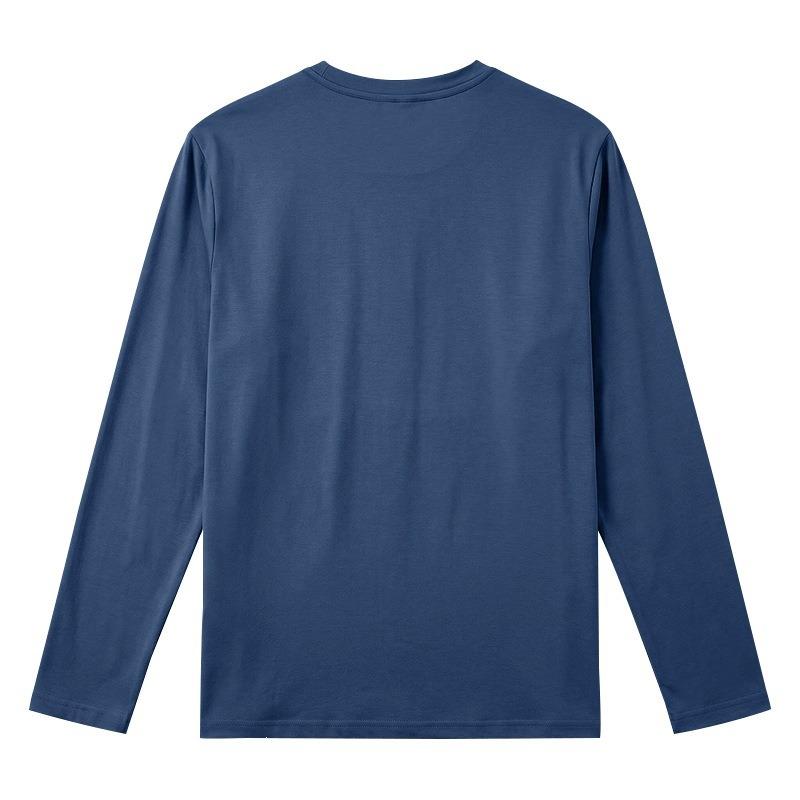 Herren S Locker geschnitten Langarm Henley-Kragen Lässig Basic T-Shirt