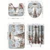 Christmas Shower Curtain Machine Washable Bathtub Curtain with Non-Slip Rugs Toilet Lid Cover and Bath Mat for Bathroom Decor