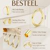 Drperfect 14K Gold Plated Chunky Hoop Earrings for Women Hypoallergenic Lightweight Large Hoops Jewelry