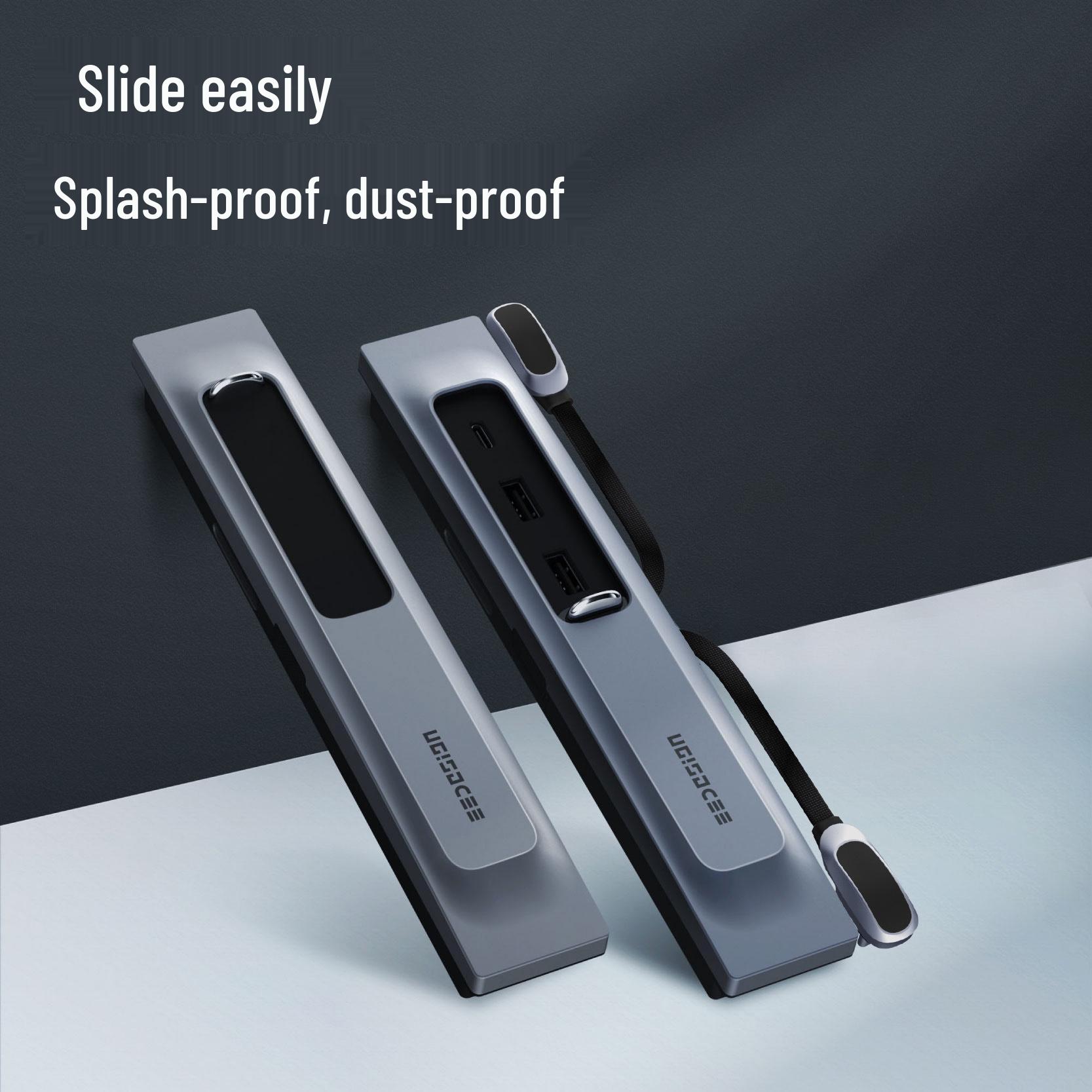 

USB-хаб для центральной консоли Tesla Model 3/Y: Док-станция-расширитель «один-к-трем» T9-2 серый