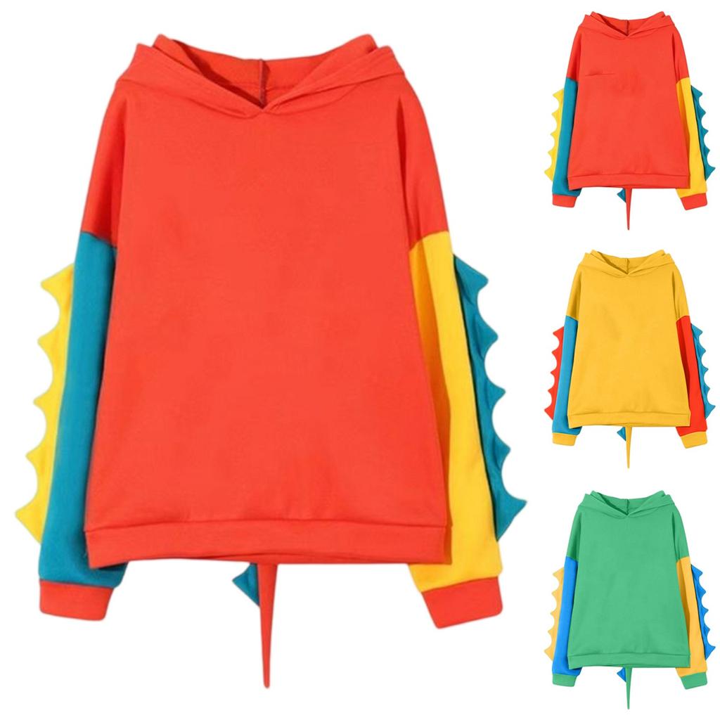 Women's Contrasting Dinosaur Loose Casual Pullover Sweatshirt Sweatshirt