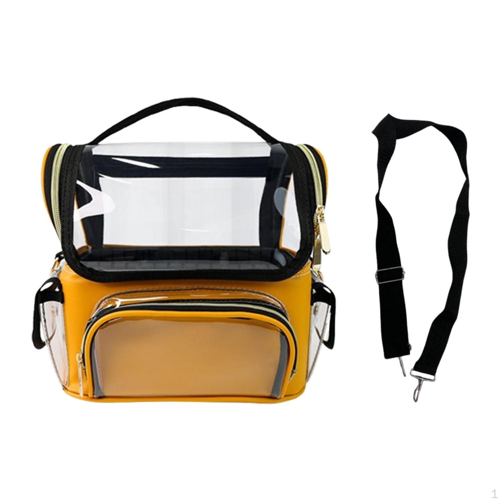 

Прозрачный держатель для кистей для макияжа с регулируемым разделителем Профессиональный органайзер для макияжа orange