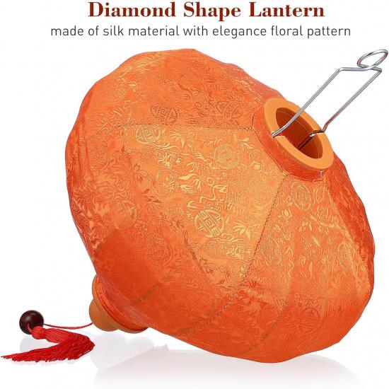 12 inches Vietnamese Lantern Oval Paper Party Decortion Oval New Year Lantern Birthday Lantern Fabric 3D an Style