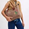 Coach City 33 Sticker Print Snap Closure Coated Canvas Tote Bag Women Tote Brown Multicolor CZ611-IMTAM