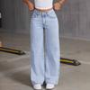 European and American Spring and Autumn Bow Embroidered Jeans for Women High Waist Straight Trousers