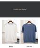 T-shirt à Manches Courtes et Col Rond Color Block 100% Laine Australienne pour Homme - Coupe Ample Décontractée, Couche de Base en Cachemire Printemps/Automne.