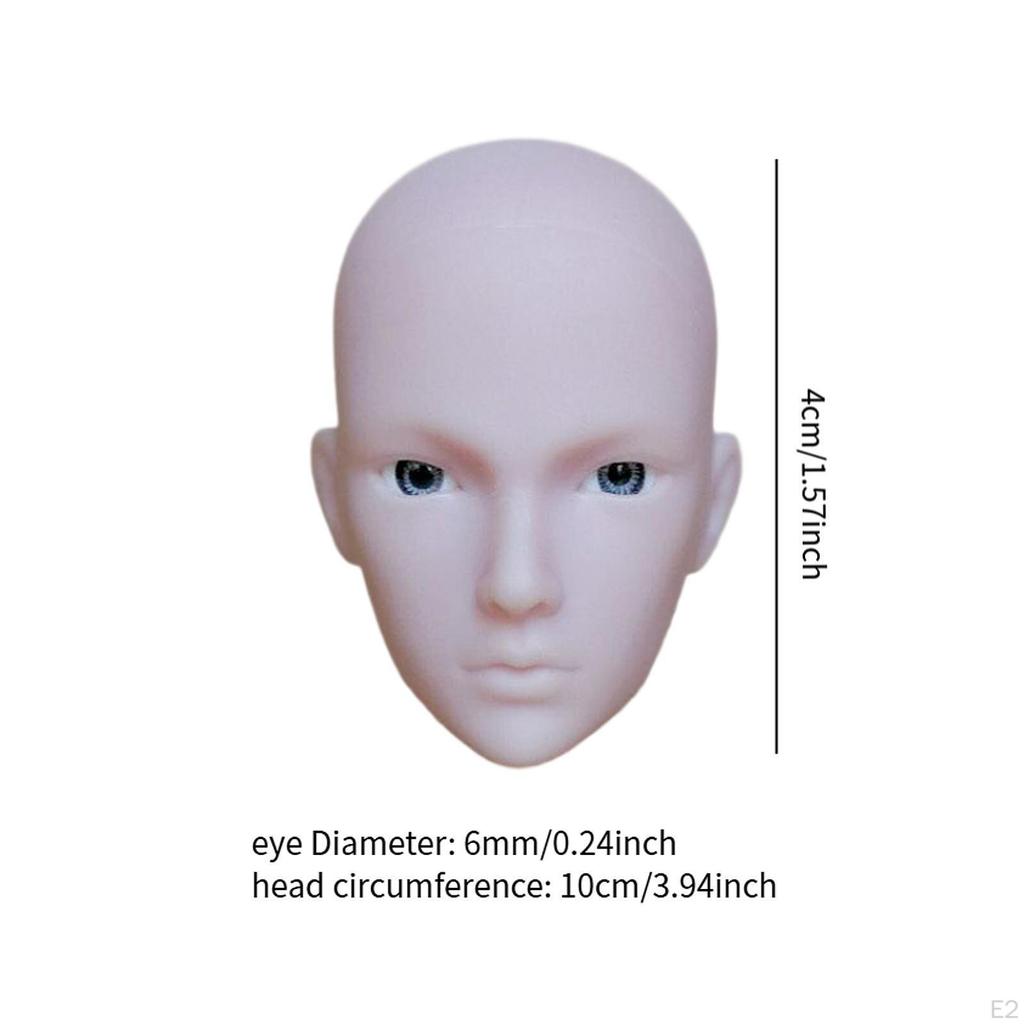 1/6 Scale BJD Doll Head Sculpt Natural Skin Parts Supplies for 12 inch Body Unpainted