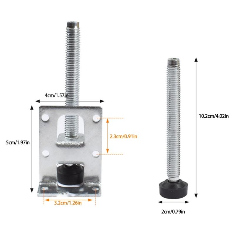 Pacote com 4 Pés Ajustáveis para ArmárioPés de Suporte de Móveis de Metal de Alta Resistência com Design Antiderrapante Para Estabilidade de Guarda-roupa