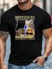 Men'S T-Shirt Featuring Cat Meme Prints, Funny Graphic Short Sleeves, Casual Top