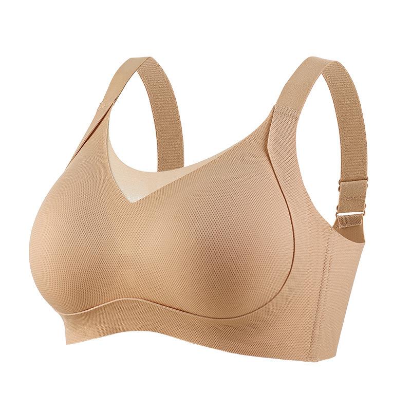 Sports seamless small breasts gather underwear women's no steel ring soft support pull up support anti-sagging jelly strip bra