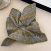 Korean Style Bear Plaid Scarf Hair Band & Ponytail Hair Tie Set