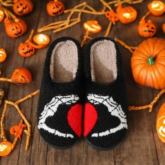 Fashion House Fuzzy Slipper Men Male Ghost Face Blue Evil Eye Home Shoes Plush Winter Warm Indoor Floor Non Slip Women Female Halloween