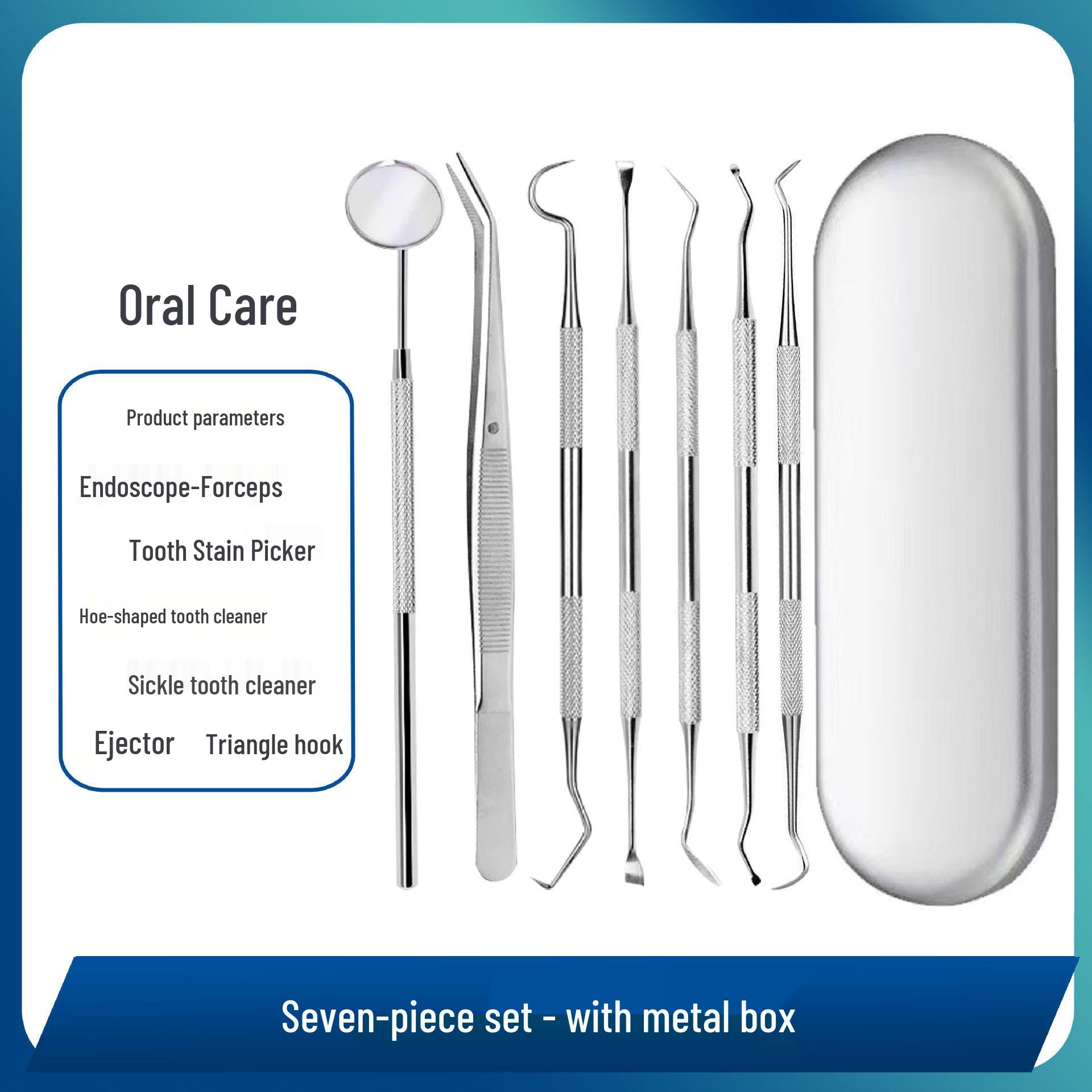 

Набор стоматологических инструментов для чистки зубов: Удалите пятна, зубной камень и налет с помощью зеркала и зонда