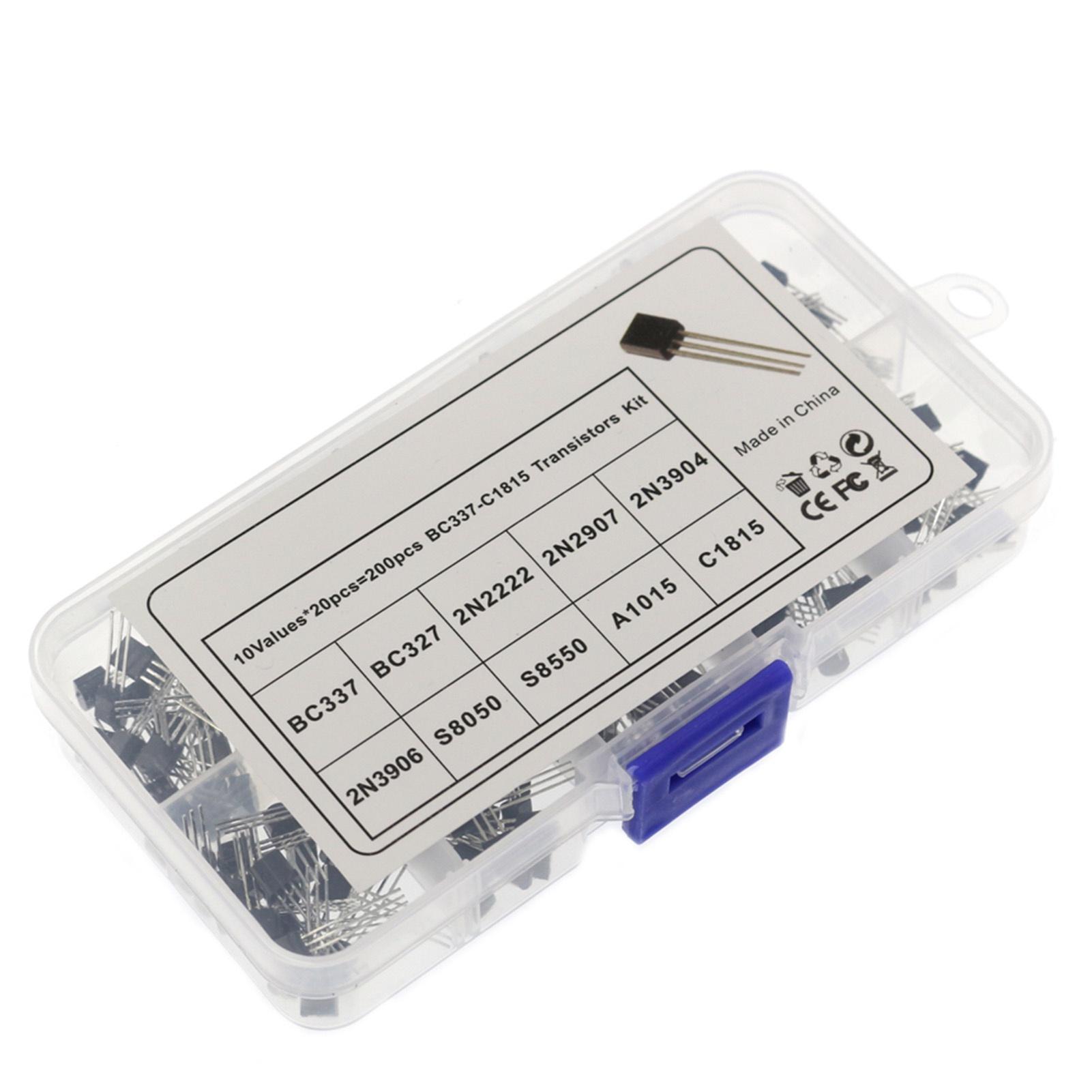

600PCS TO 92 Transistor 15 Types Values Kit Set 2N222 2N3904 2N3906 2N5401 2N5551 A1015 C1815 C945 S8050 200pcs