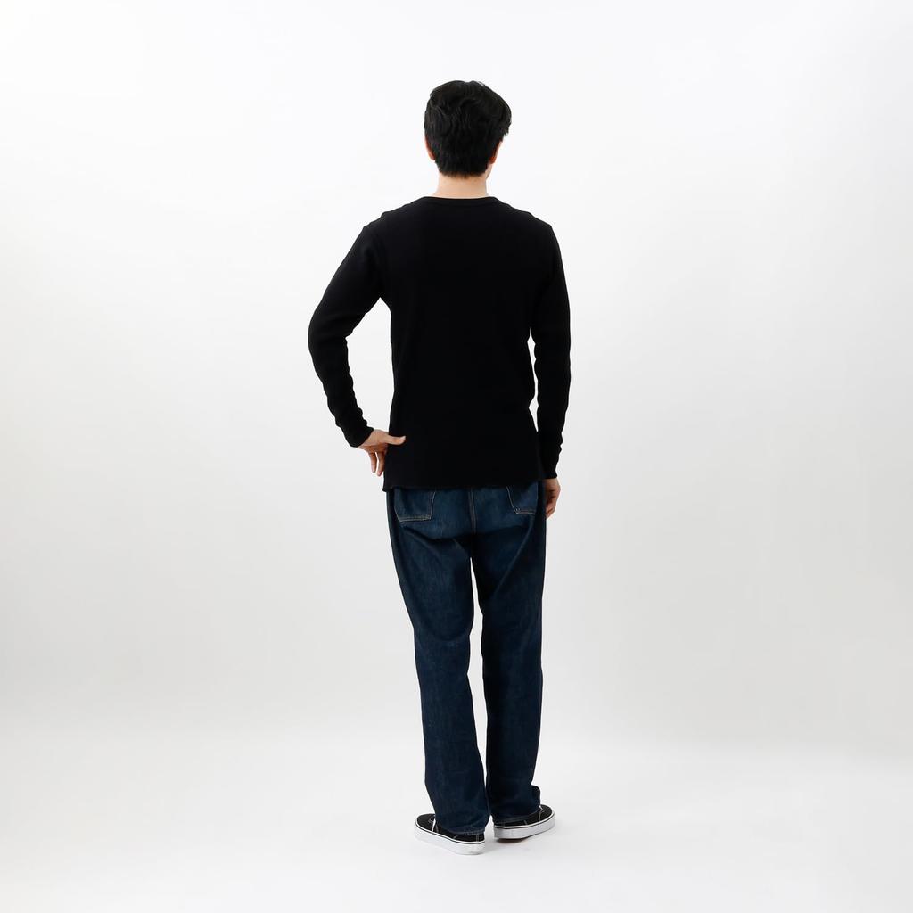 Hanes Koszulka z długim rękawem USA Rozmiar L Męska, 100% Bawełna, Dekolt, Czarny, (HM4-Y203)